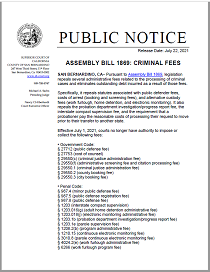 Assembly Bill Criminal Fees Superior Court Of California